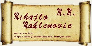 Mihajlo Maklenović vizit kartica
